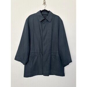 SANYO NEW YORK Macintosh Jacket Wool Liner Vest Navy Blue Coat Quilt Mens Medium